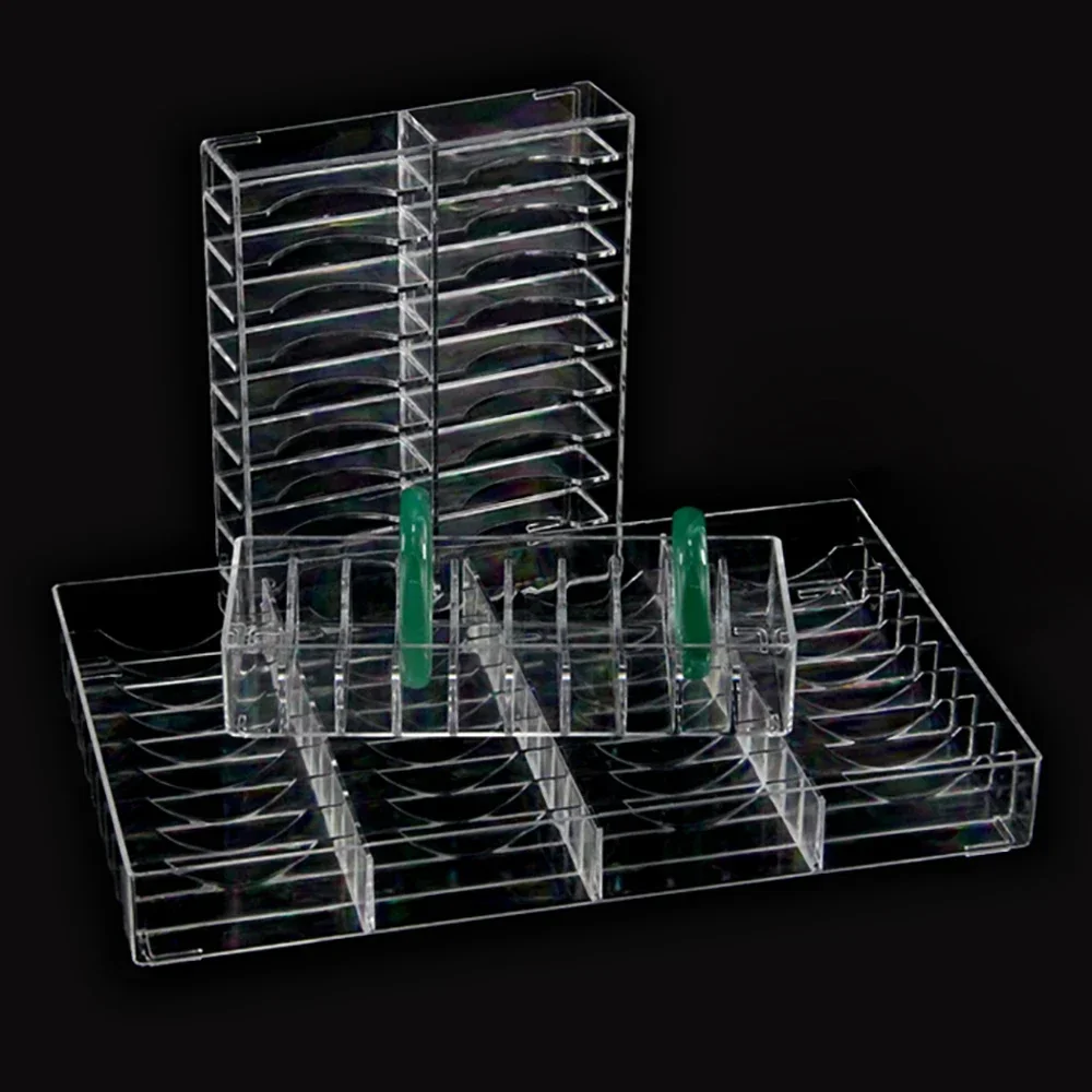 Transparent Bracelet Cosmetic Storage Box Jade Emerald Bangle Organizer Makeup Eyeshadow Pallet Clear Multiple Bangle Plate Tray