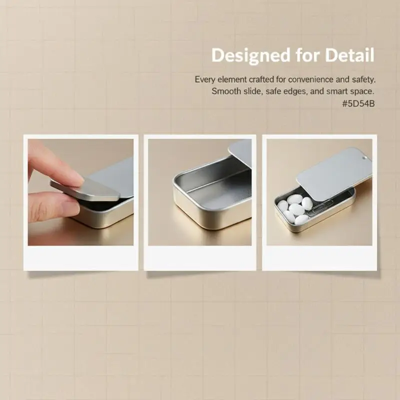 Portable Tinplate Mini Metal Box 10PCS Set Slide Cover Pill Case for Wedding Jewelry Storage and Crafts DIY