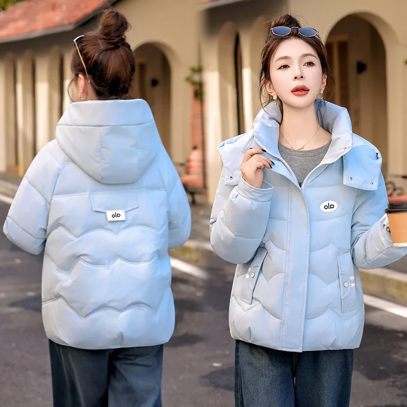 2026 New Winter Women Puffer Warm Parkas Long Sleeve Female Casual Down Cotton Padded Jacket Short Hooded Outwear