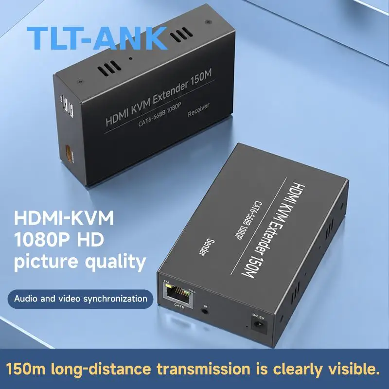 HDMI KVM Extender over Cat6 cable up to 150 Meters, Built-in IR Remote Control Transmitter Receiver