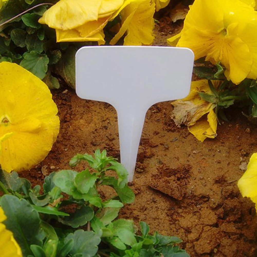 100PCS White Garden Labels Plant Waterproof Classification Sorting Sign Tag Ticket Plastic Writing Plate Board Plug   JJ1039