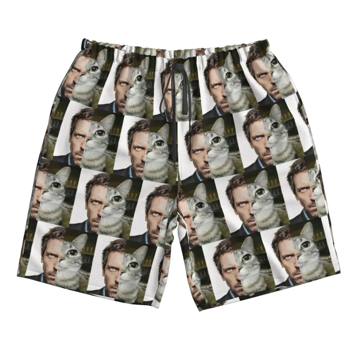 House MD Cat Meme Trunks Beach Board Shorts Casual Quick Dry Swim Summer Men Pants