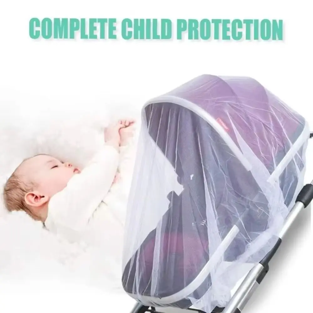 Fully Covered Stroller Mosquito Net Universal Dustproof Cradle Mosquito Net Lightweight Mosquitoproof Crib Mosquito Net