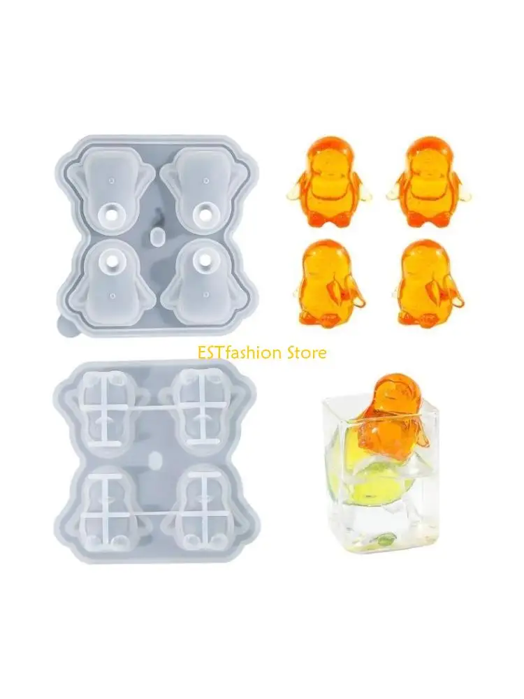 Y5GC Fun Penguins Silicone Ice Tray Set for Whiskey Lovers and Party Enthusiasts