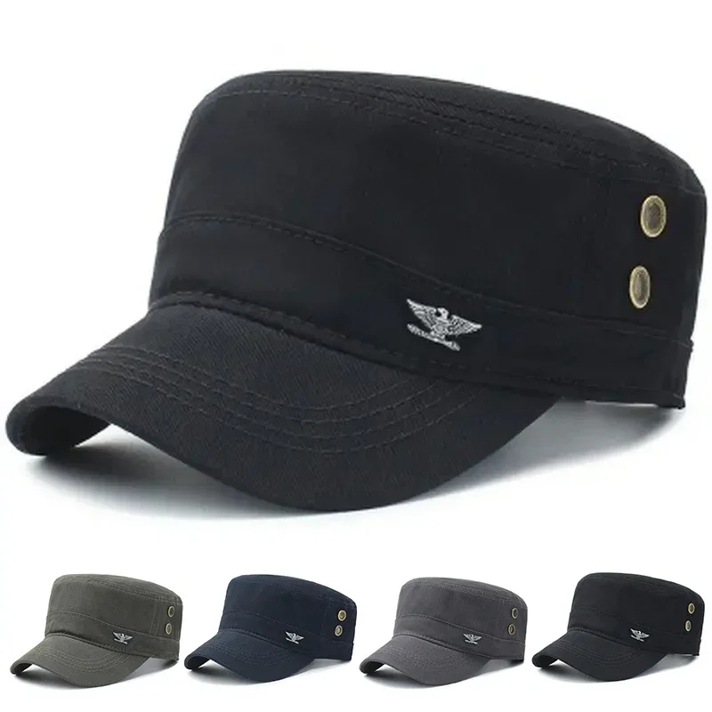 Mens Baseball Cap Military Caps Spring Autumn Tactical Hat Men's Flat Top Cotton Army Cap Sports Leisure Hats