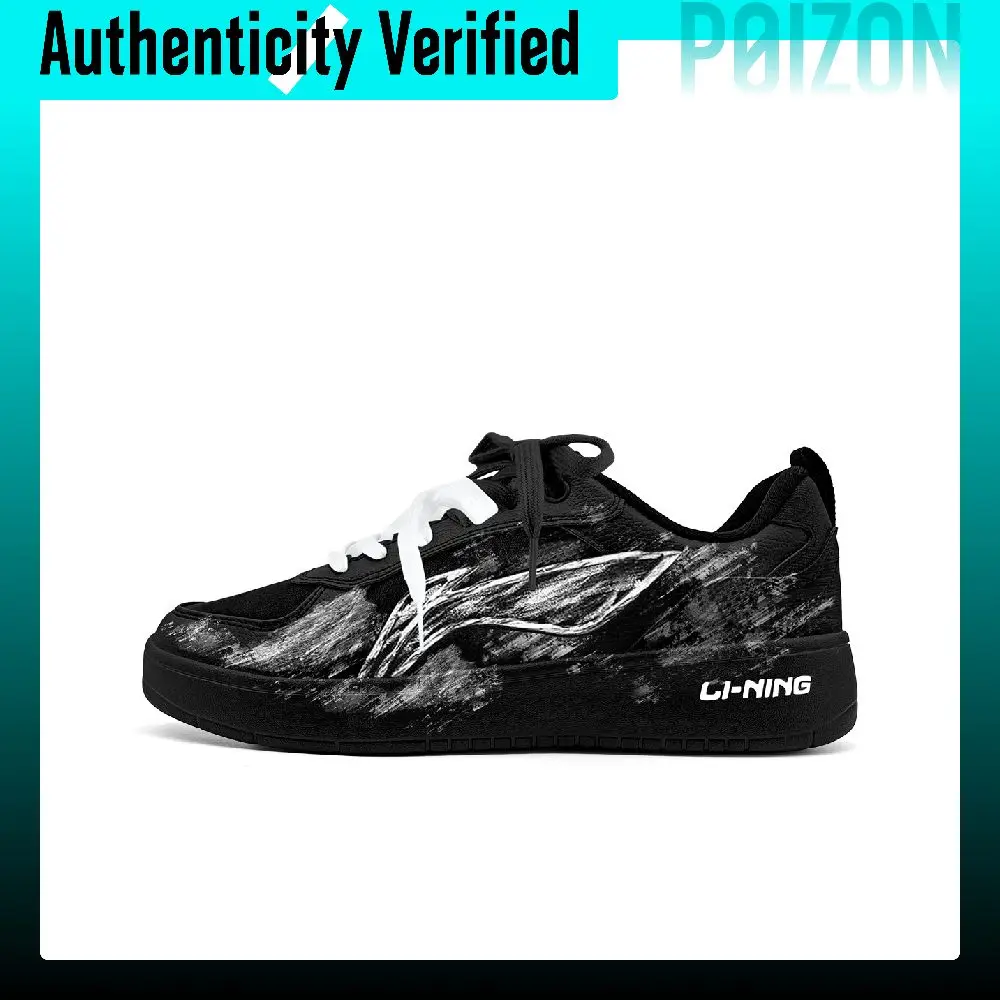 Li Ning Low top Skateboard Shoes Men's Black White AGCV311-6Team1749-