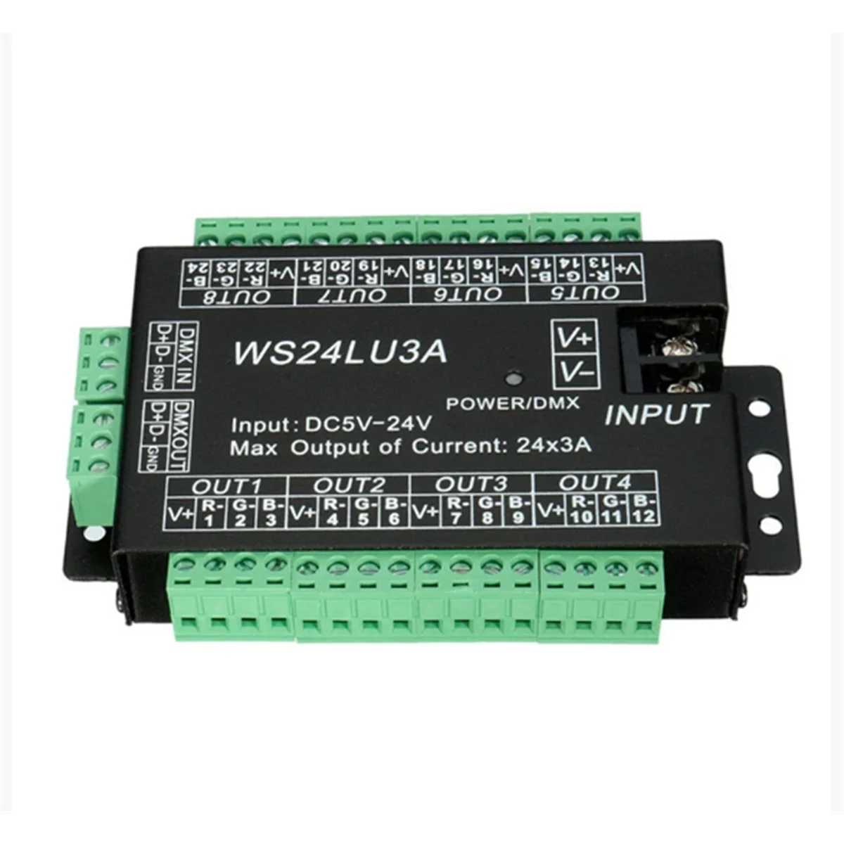 SUPER HOT 24CH Easy DMX512 Controller Decoder WS24LU3A LED Dimmer Controller