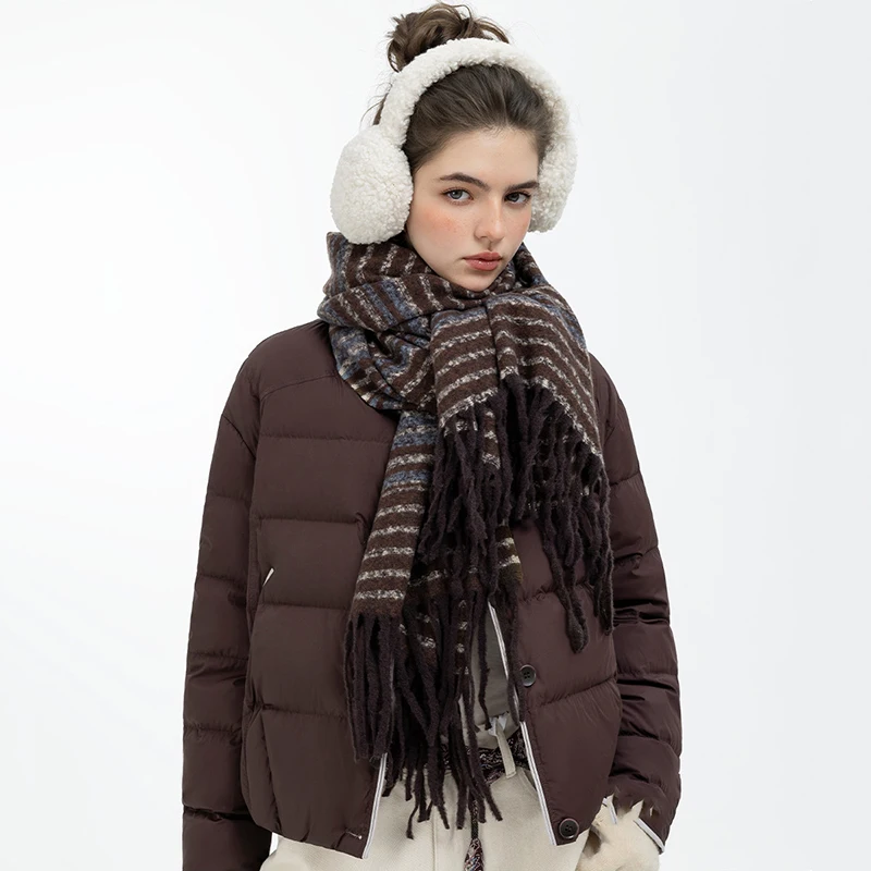 Winter White Duck Down O Neck Parker Outwears Women Short Lightweight Fluffy Puff Down Jacket Female Casual Thick Warm Jackets