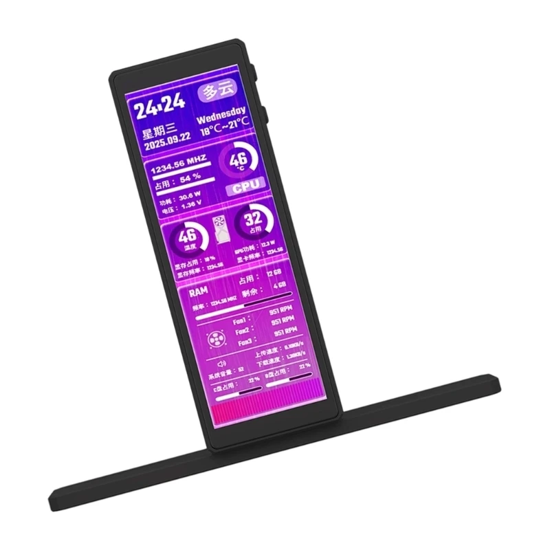 G58X Mini Aluminum Computer Temperature Display Screen For Desktop And Laptop