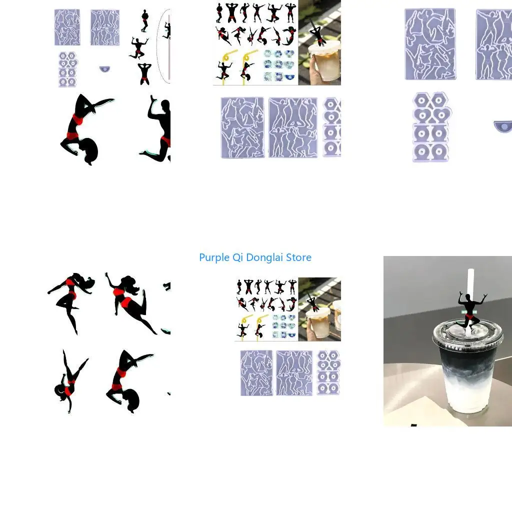 L21E Straw Resin Mold,Silicone Dancer Epoxy Casting Mold for Straws