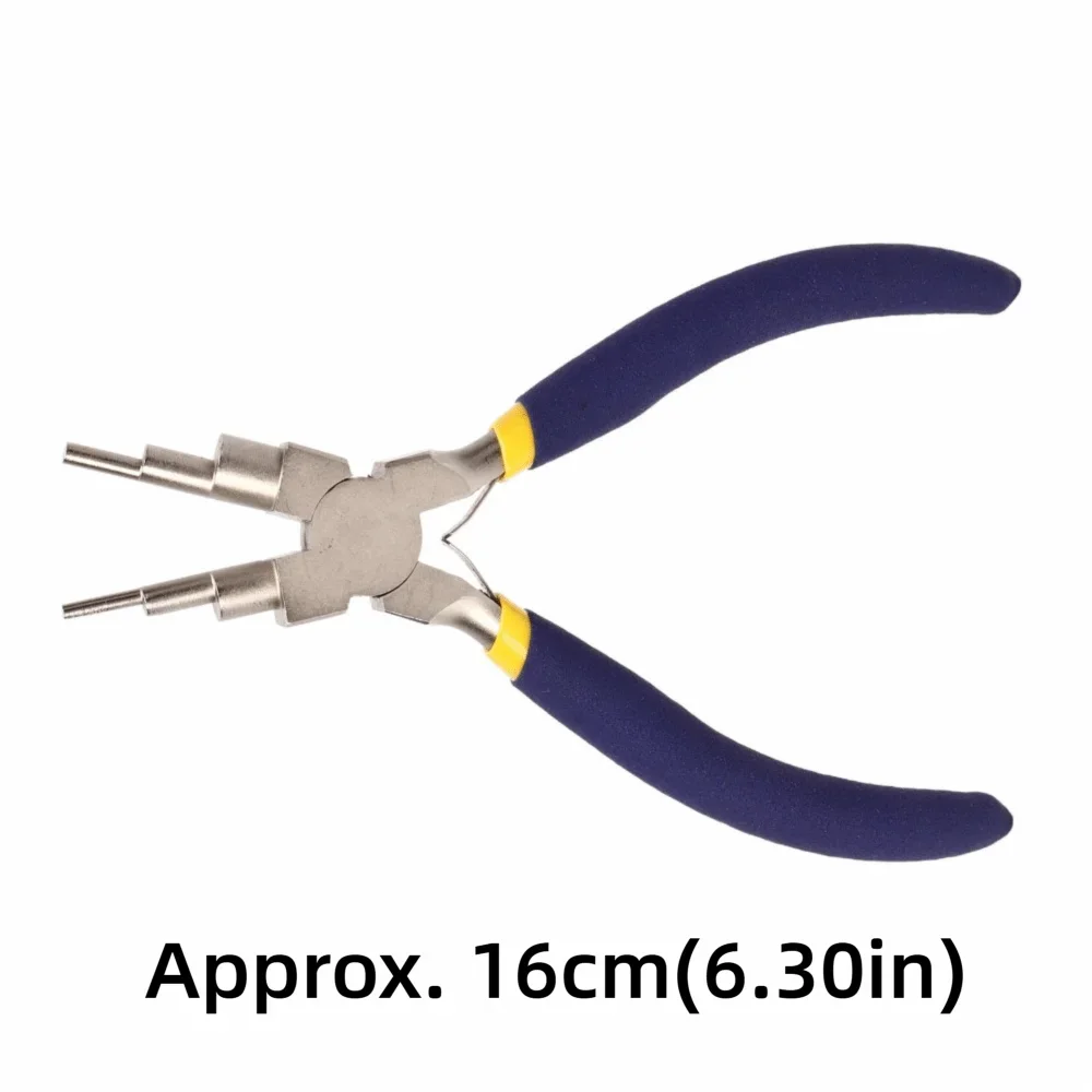 6 Step Bail Making Pliers Carbon Steel Non-Slip Grip Wire Bending Pliers Multifunctional Round Nose Pliers Jump Ring Forming