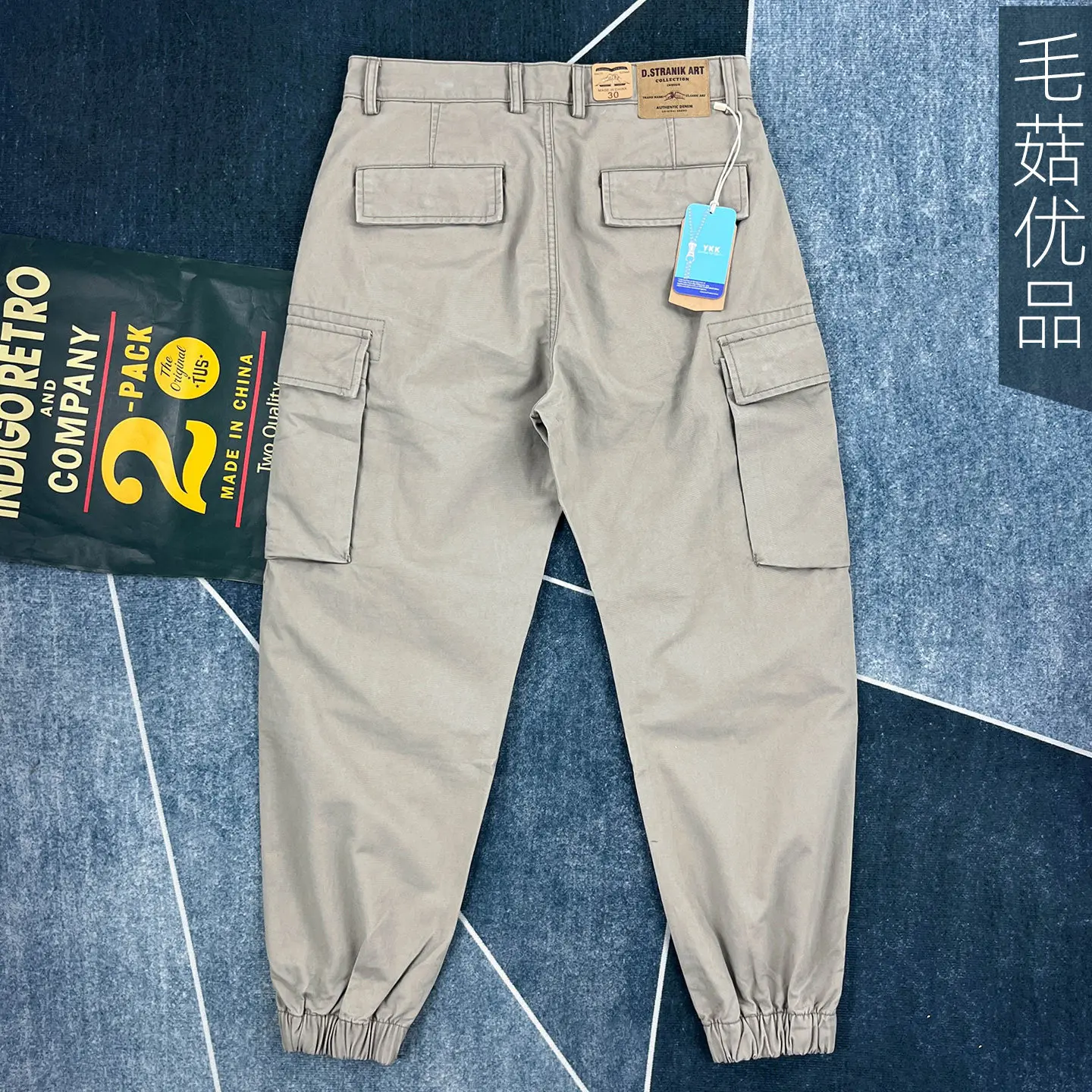 100% Cotton Men's Heavyweight American Workwear Multi-Pocket Jogger Pants Loose Fit Military-Style Thick Autumn Casual Trousers