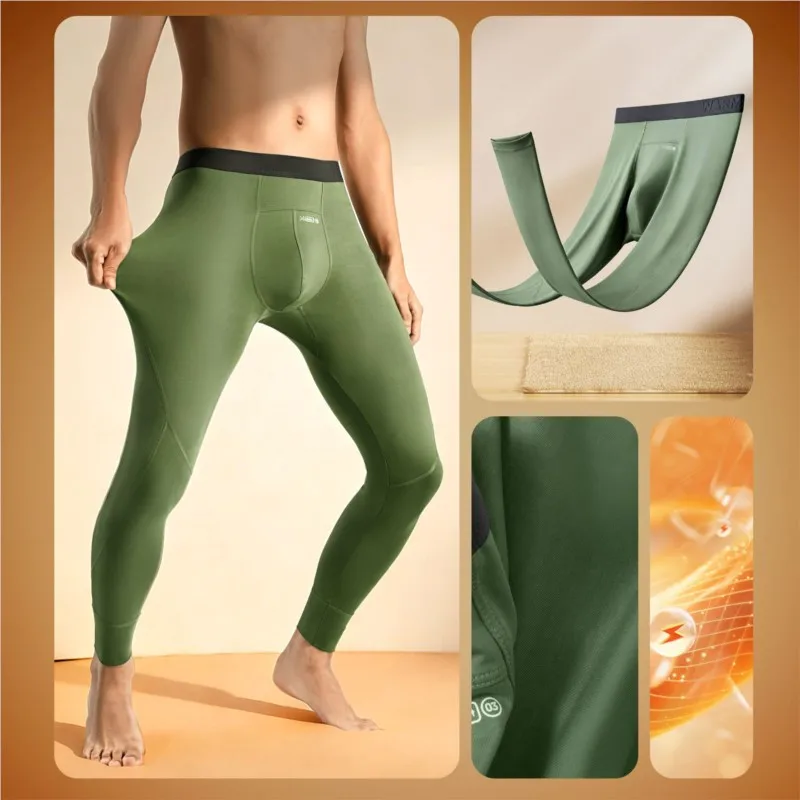 2026 New style Modal men's thermal underwear men's thermal pants thickened leggings tight fleece pants polainas calentadores