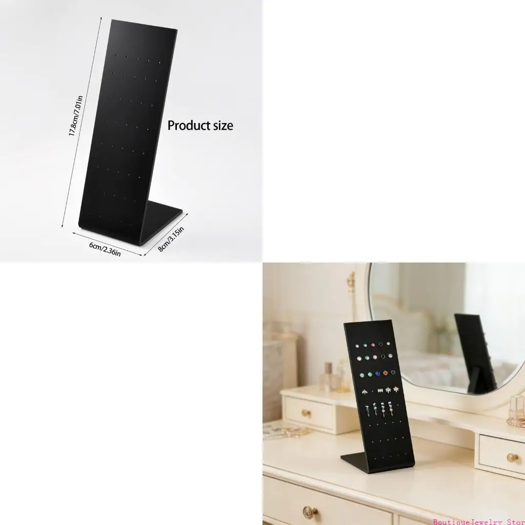 E1PE Modern Black L Nose Lip Storage Rack Acrylic Texture Showing Holder