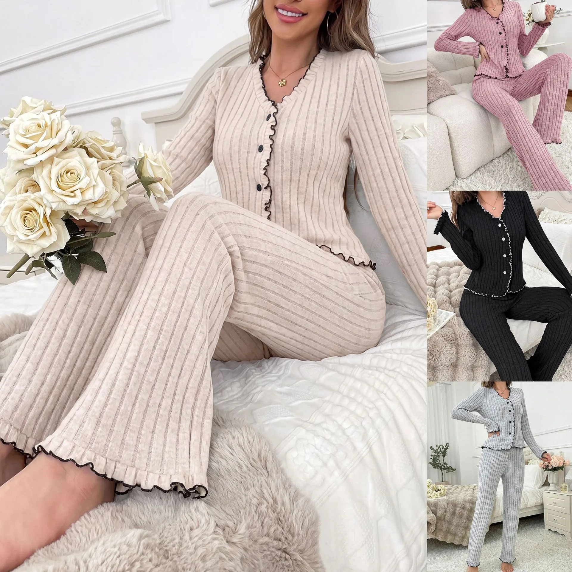 Women Pajamas for Woman Sets Pajama Woman Winter Home Wear Two-piece Women's Set Night Wear Female Pyjama Femmes Womens