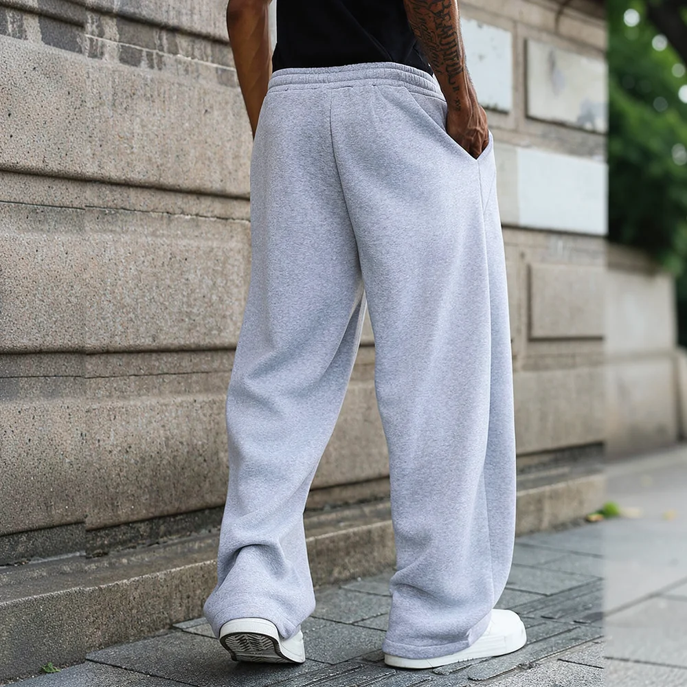 Mens Loose Straight Leg Pants Casual Wide Leg Trousers Spring Autumn Fashionable Streetwear Breathable Comfortable Daily Bottoms