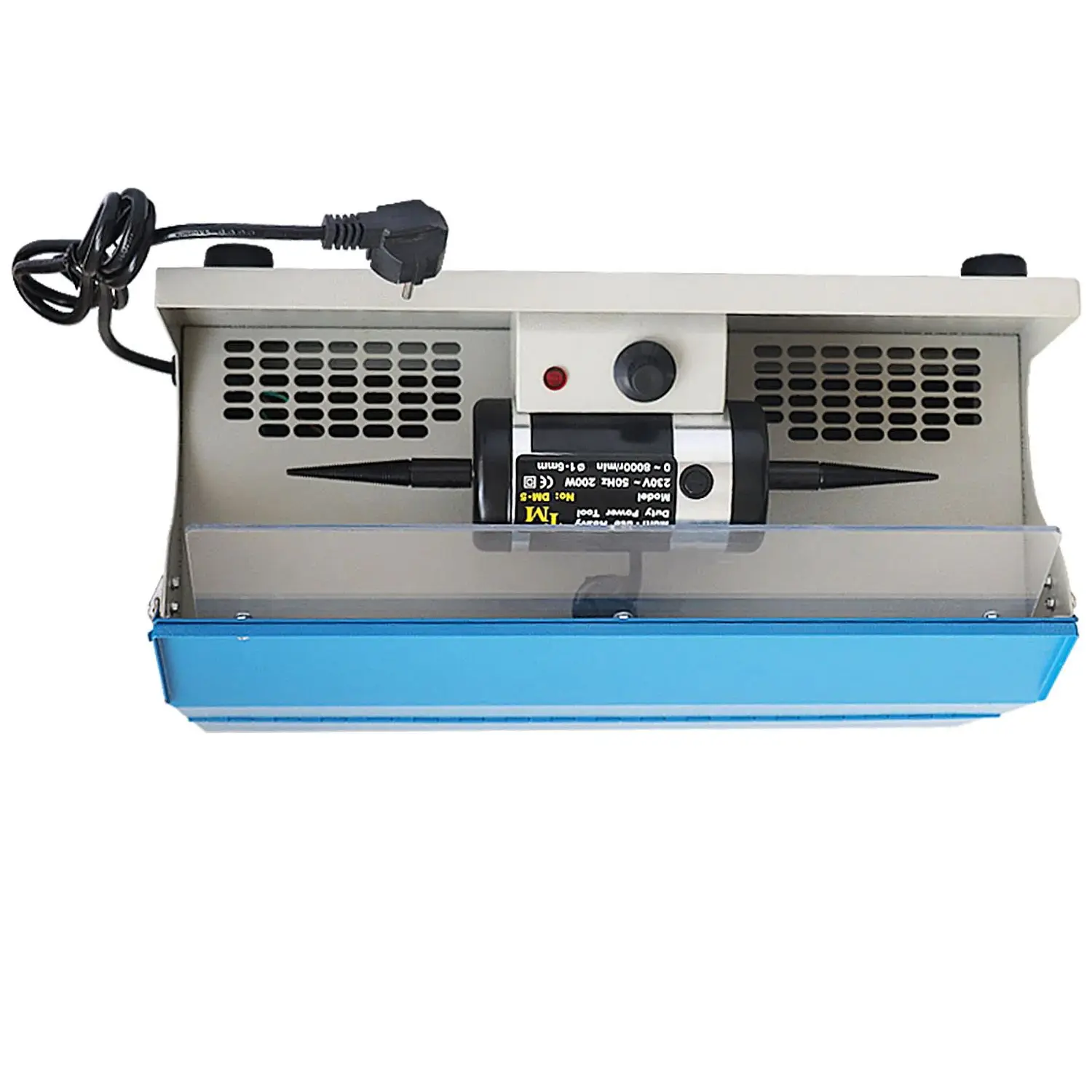 DM-5 Bench Top Jewelry Polishing Machine with Dust Suction and LED Light Variable Speed 110V 220V 8000RPM