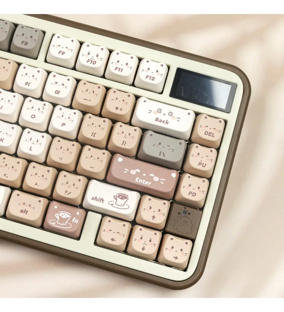 Keycap Split Space 7u Supplement Cat Height Coffee Cat Big Full Set PBT Sublimation