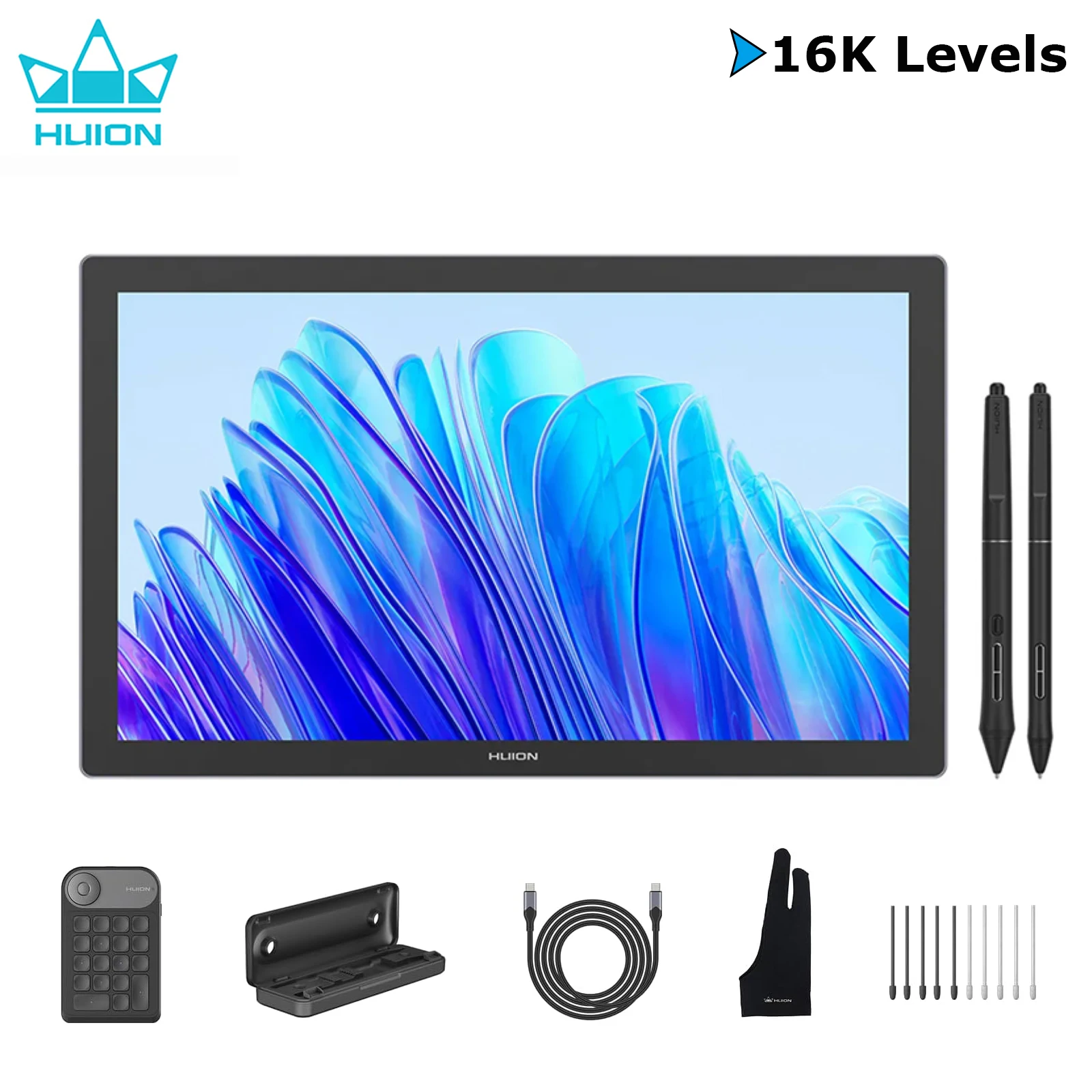 Huion Kamvas Pro 19 4K Graphics Tablet 18.4" Touchscreen 150% sRGB Drawing Display with 16K Levels Pressure PenTech 4.0 Stylus