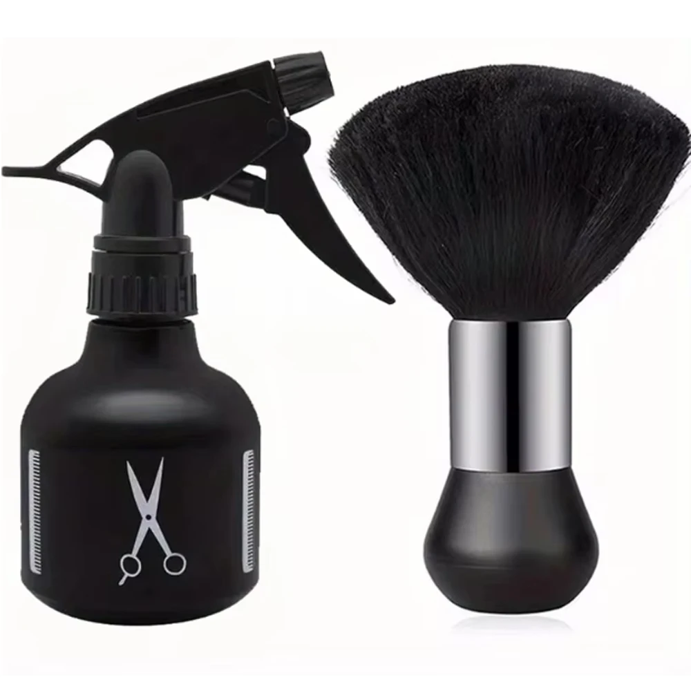 Barber Neck  Spray Bottle& Brushes Set- Soft Bristle Professional Hair Cutting Brush for Hair Cutting, Cleaning, Stylist Tools