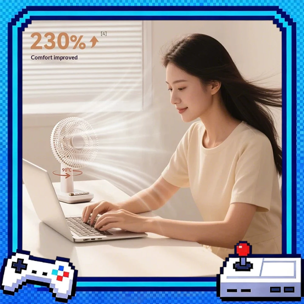 Momax IF20 Desktop Small Fan Top Equipped With High Speed Brushless Motor Desktop Fan Long Battery Life Of 12 Hours For Gifts