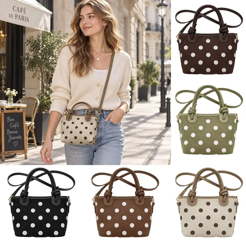 PU Leather Polka Dot Tote Bag Large Capacity Polka Pattern Shoulder Handbag Underarm Design Korean Style Underarm Bags