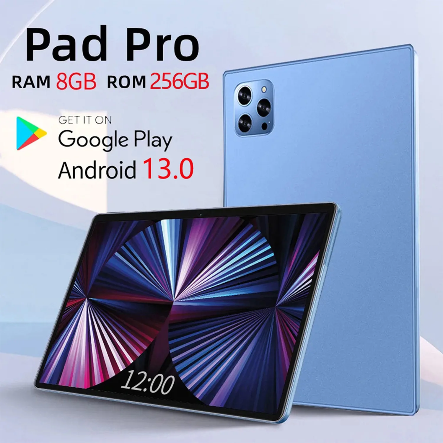 New Arrivals 10.1 Inch Tablet Pc 8GB RAM 256GB ROM Android 13 Octa Core Dual 4G LTE Internet Dual 5G WiFi HD Screen Pad 8000mAh
