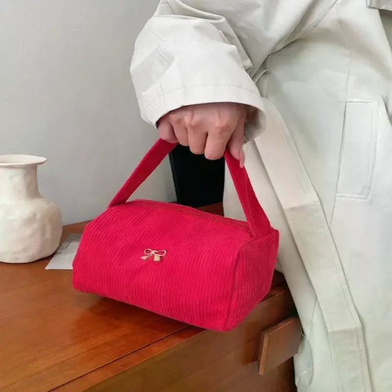 Aesthetic Plush Cosmetic Bag for Women Soft Fluffy Large Capacity Cute Makeup Pouch for School Travel Gift