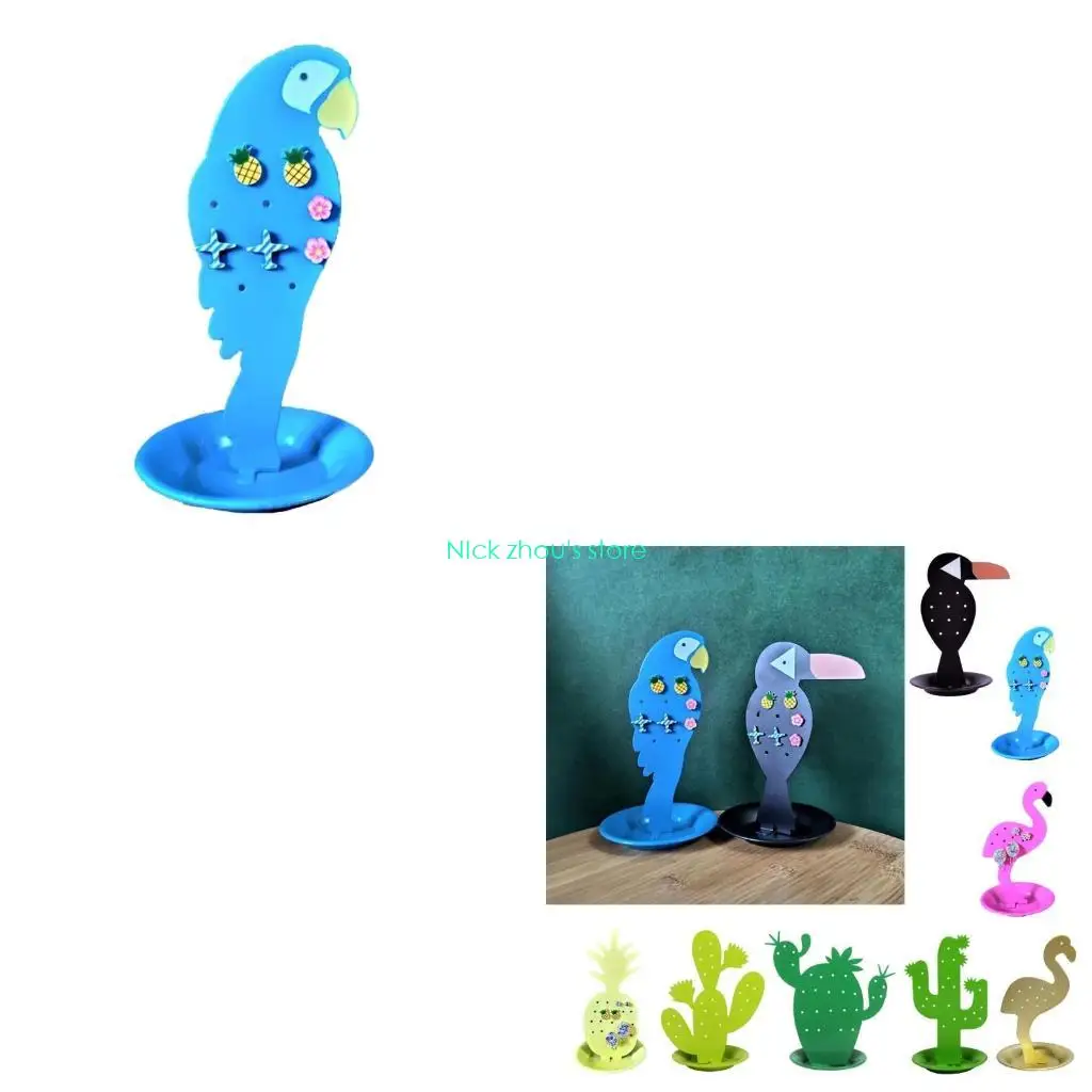 E15E Various Styles Earrings Bracelet Necklace Jewelry Rack Iron Display Stand Animal-Shaped Round Tray Tree Storage Jewelry