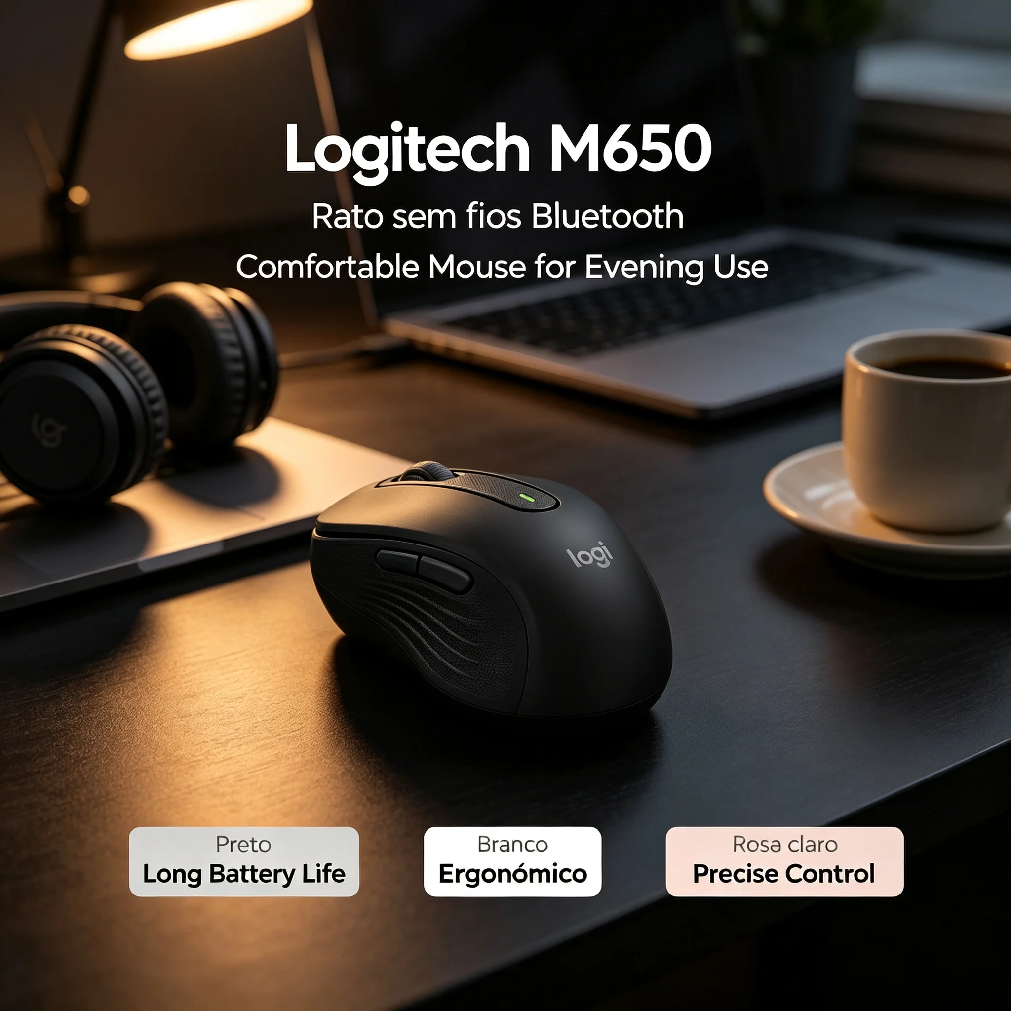 Logitech M650 2.4G Wireless Mouse With Receiver Silent Click MultiSystem Compatible Office Mice