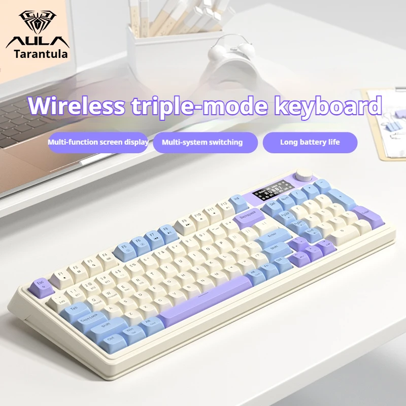 AULA S99 PRO Wireless Gaming Membrane keyboard Mechanical feel Ergonomic RGB 2.4G BT Wired Gamer Low noise Office keyboard Gifts