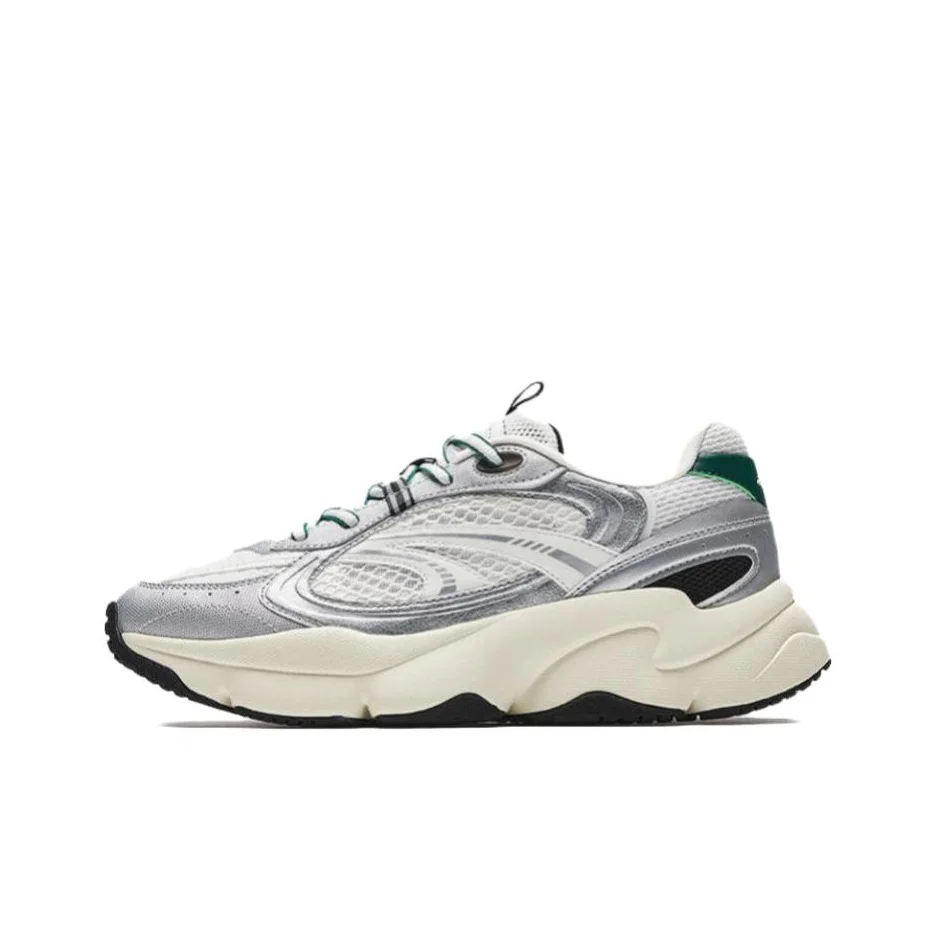Anta Cushioning Abrasion Resistant Lightweight Low top Casual Shoes Women's White Silver 122528889-4