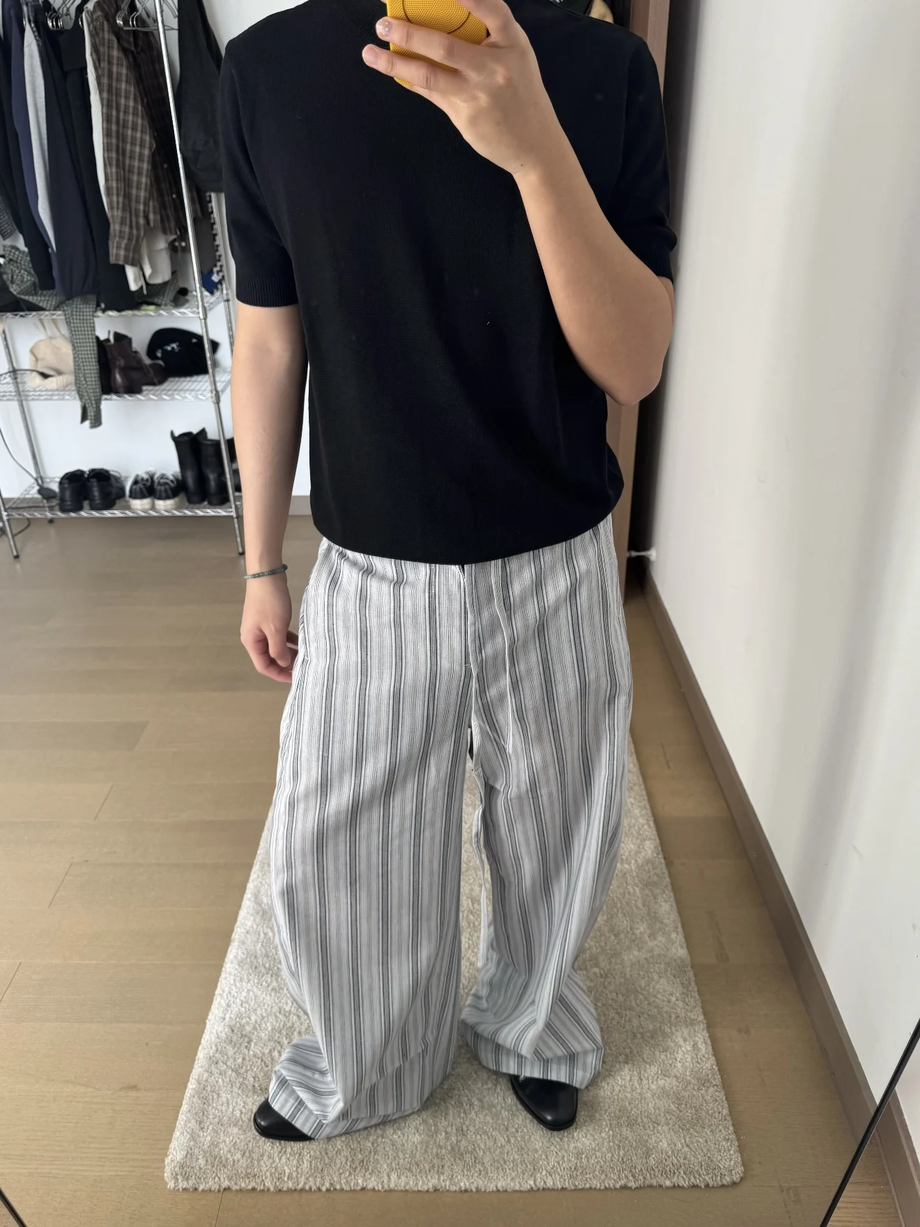 Retro Patchwork Stripe Pleated Belted Men's Casual Pants Loose Cotton Linen Feel Slight Bend Knife Straight Leg Casual Trousers