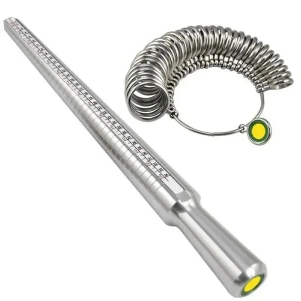 Metal Ring Sizer Measuring Tool Set Gauge Mandrel Stick Finger Tool Jewelry Making Equipments Accessories