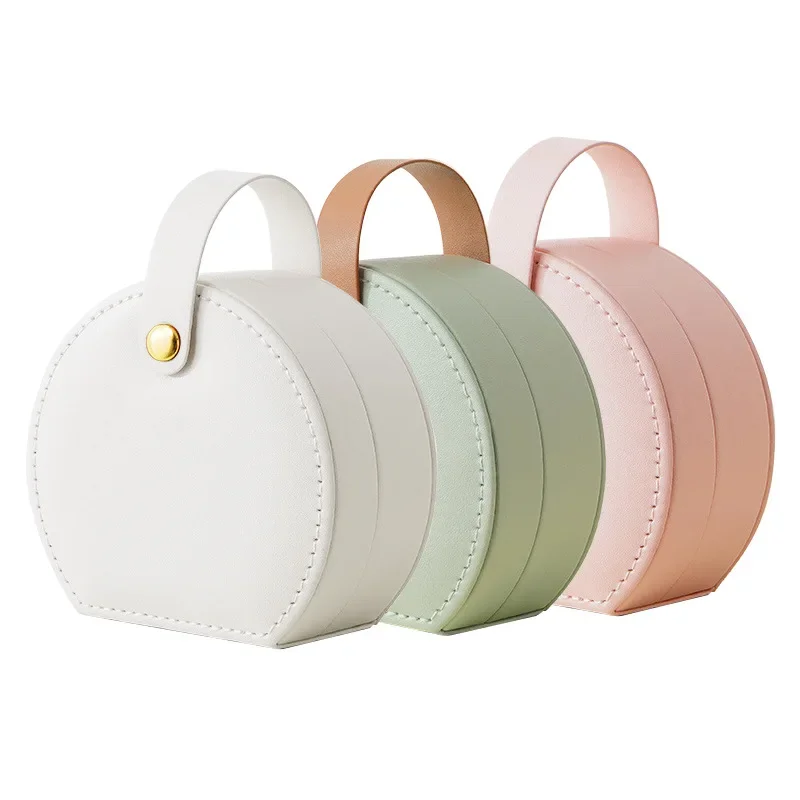 Half Circle Jewelry Storage Box Portable Travel Princess Handbag Small Size Set Jewelry Packaging Box for Earrings Necklace Ring