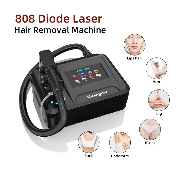 808NM Diode Laser Hair Removal Device 2000W High Power Permanent Painless Skin Rejuvenation for Home/Salon Use