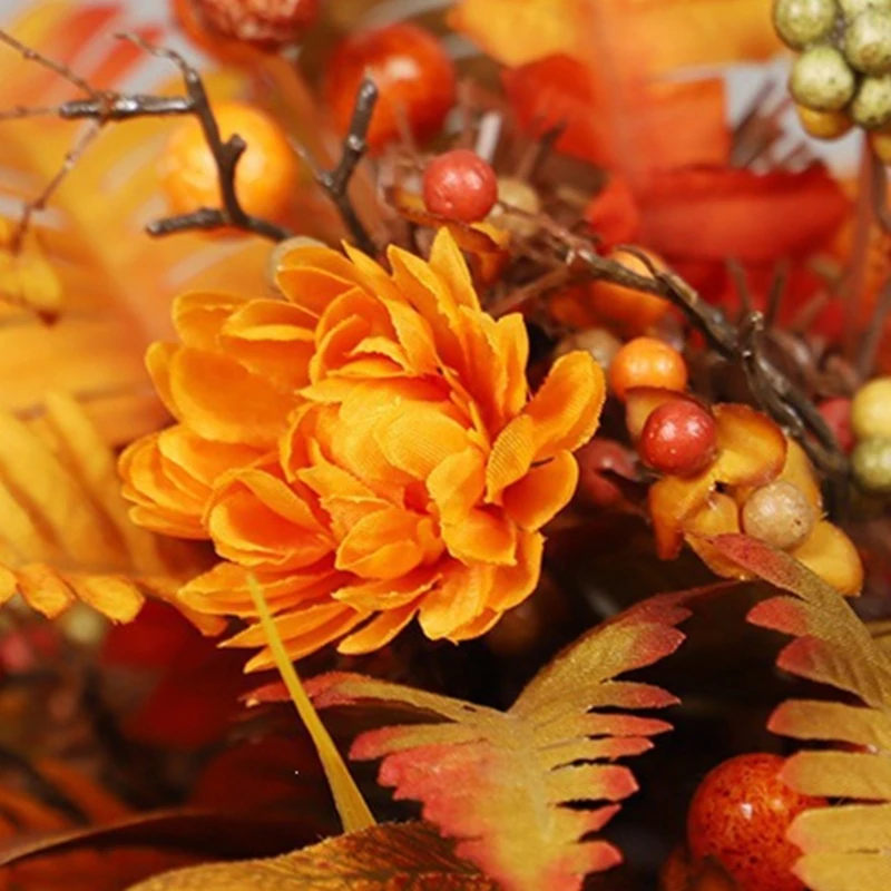 Artificial Fall Flower Stake with Silk-Style Florals That Require No Watering or Trimming, Warm Harvest Detail, and a JOMD