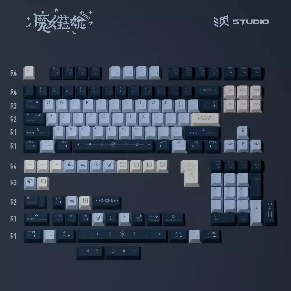 1 Set Ranni Keycap PBT Dye Subbed Key Caps Cherry Profile Anime Cartoon Gaming Keycaps For MX Switch 61 64  68 75 96Keyboards