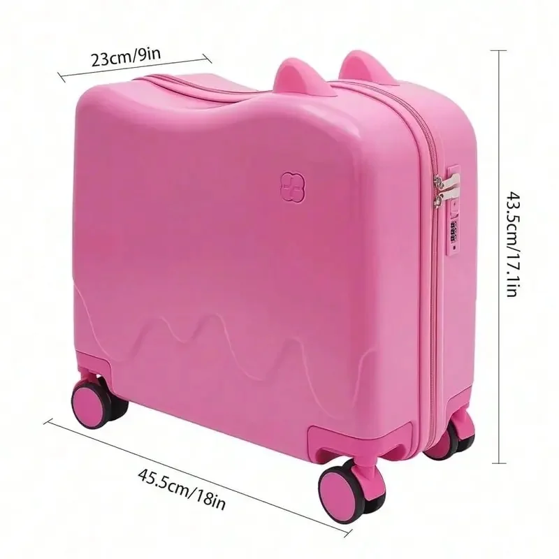 Kids RideOn Carry On Luggage with Security Lock, Rideable Rolling Trolley Suitcase for Children, Hard Shell Lightweight Kids Tr