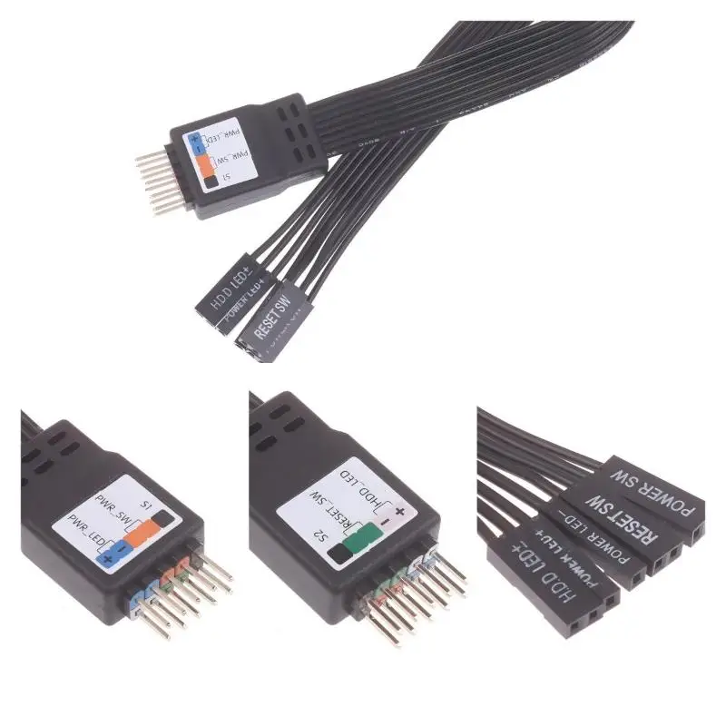 Desktop PC Motherboard 9Pin Header Extension Cable Flat Ribbon 20 30 50cm for DIY Front USB Panel Line