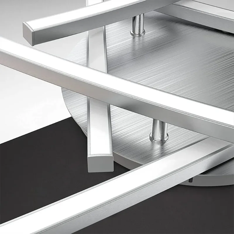 Modern Flush Mount Chandelier, LED Ceiling Light Fixture Square Ceiling Lamp with Remote Kitchen Living Room Dining Room Office