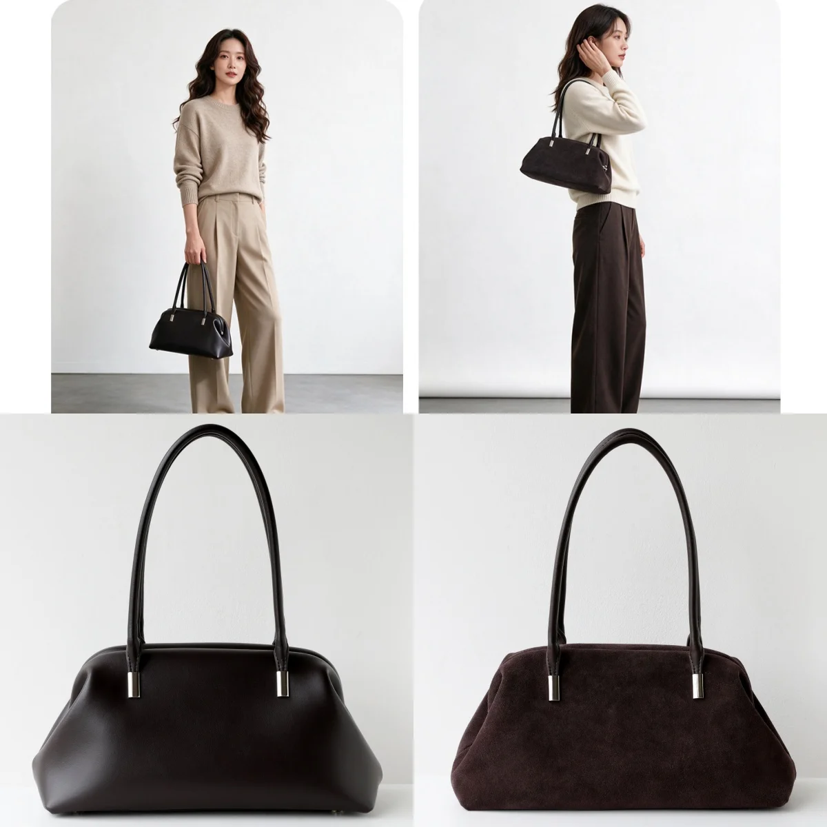 Korean-style Premium Retro Cowhide Shoulder Bag Fashion Versatile Underarm Bag Minimalist Genuine Leather Handbag For Commuting