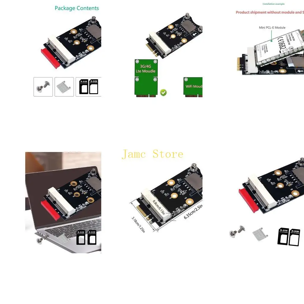 LX0B PCIe To A/E Adapter For Wifi 3G 4G Module No Additional Power Required