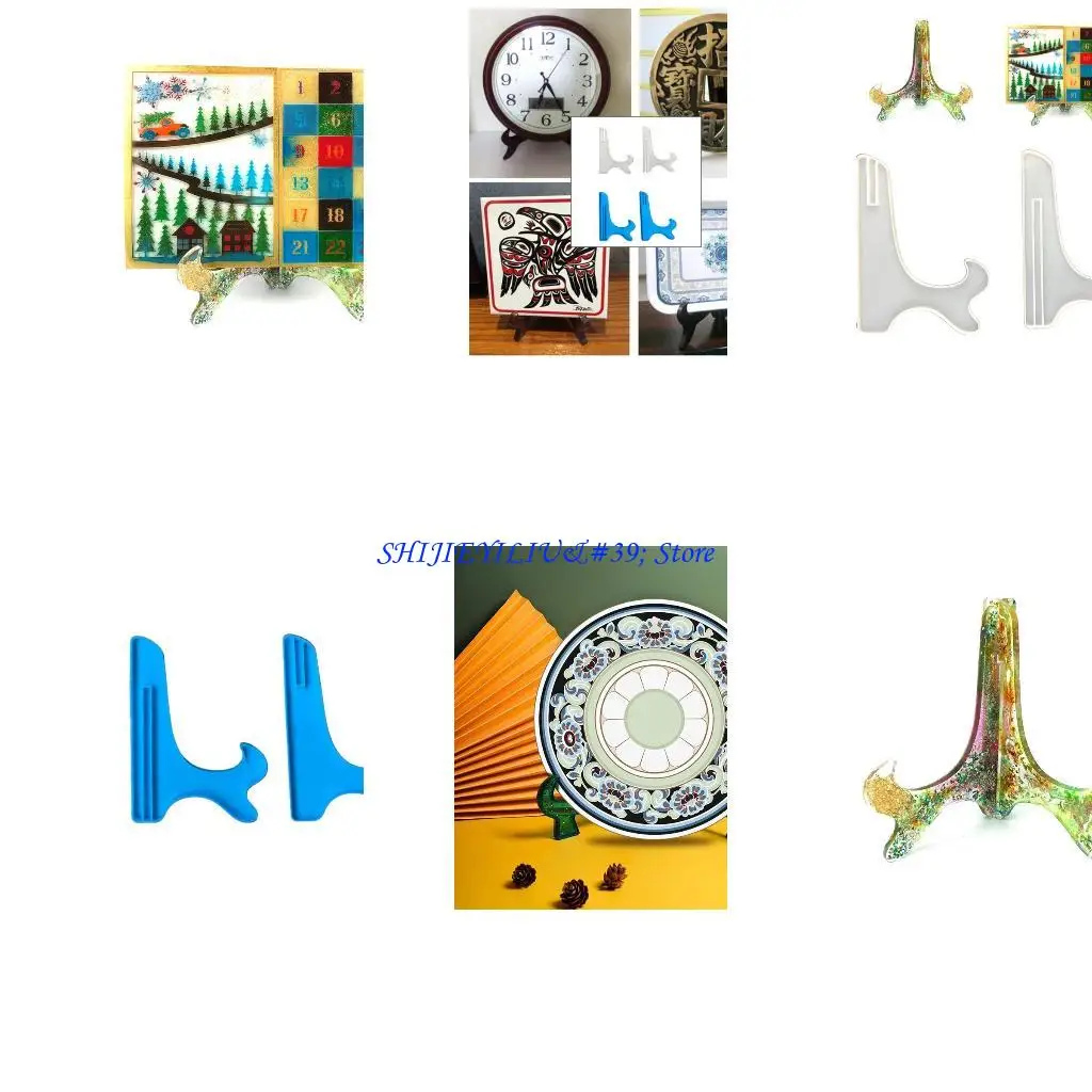 E21F Display Stand Resin Casting Mold for Supporting Picture Frames Handmade Crafts