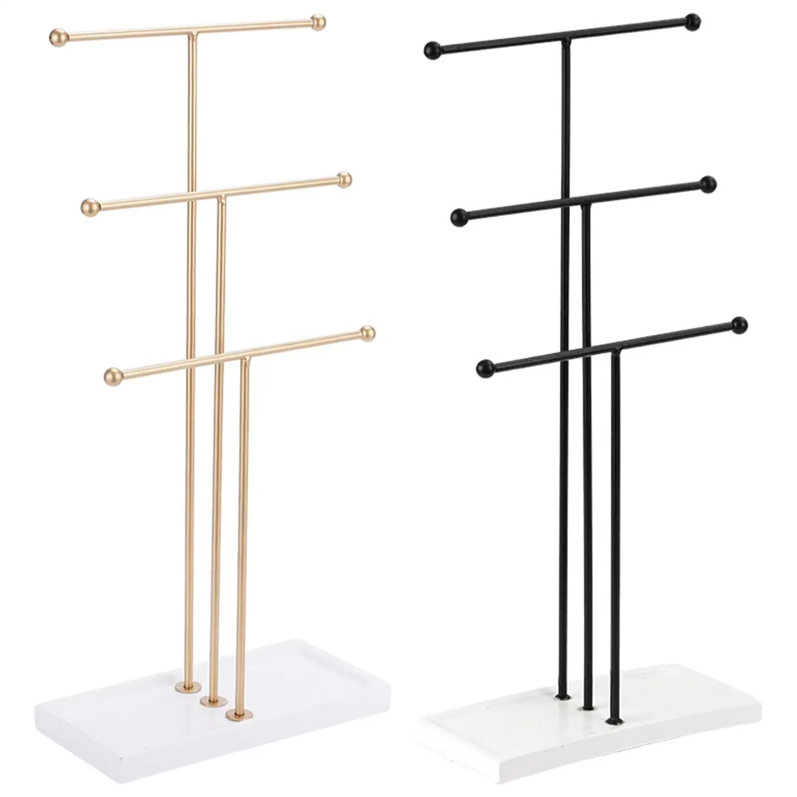 3 Tiers T Bar Jewelry Display Holder Bracelet Storage Rack Jewelry Stand Organizer for Necklace Home Shop Decor Bangle Holder
