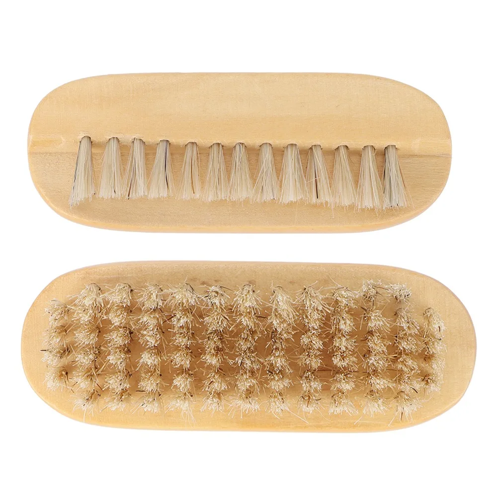 Wooden Nail Cleaning Brush Double Sided Two-sided Fingernail Care Brush Manicure Pedicure Brush Salon Daily Use