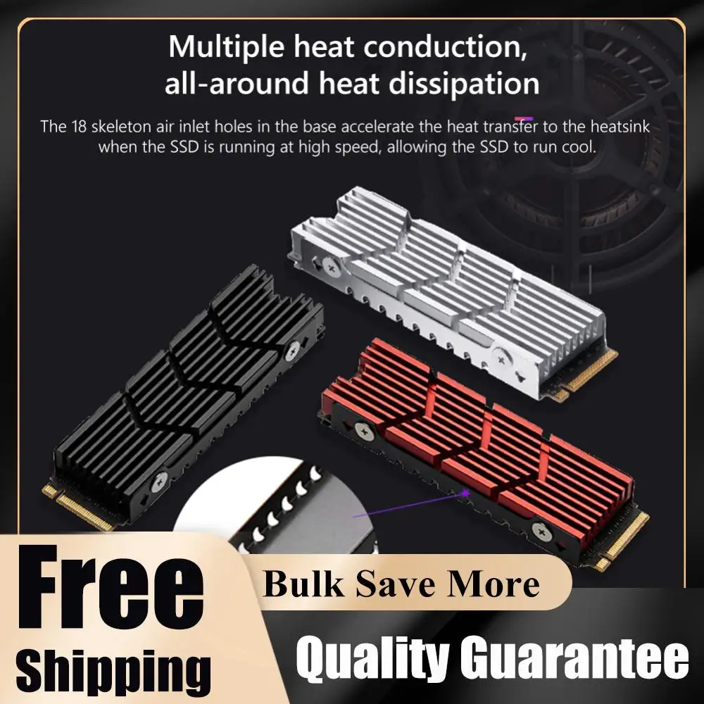 M.2 2280 SSD Radiator Heat Sink NVME NGFF SSD Cooler Radiator Aluminum Alloy with Thermal Silicone Pad for PS5 Game Console
