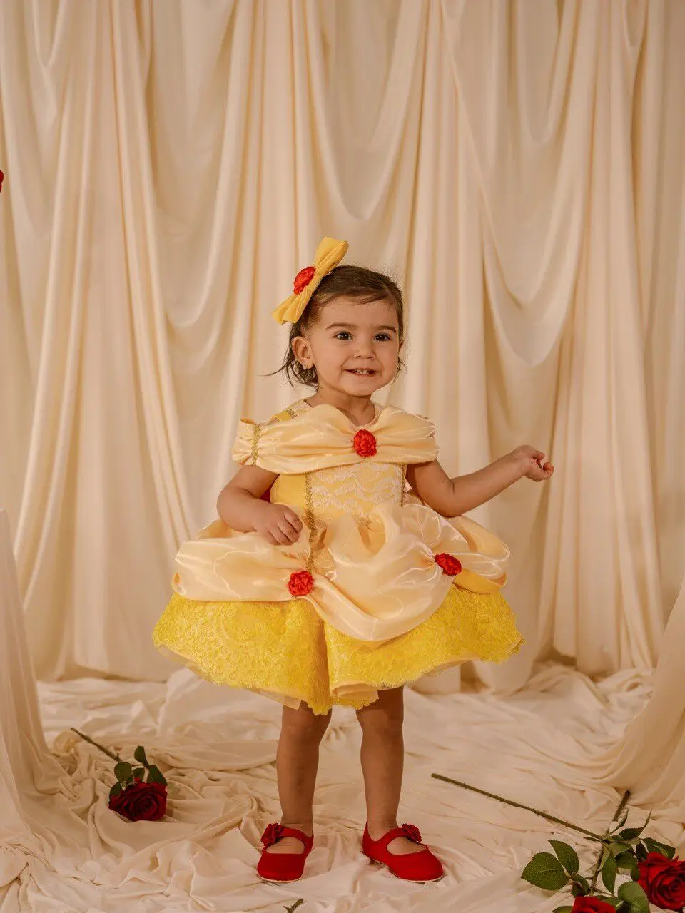 Custom Flower Girl Dress Wedding Gown Birthday Party Pageant Dress Lace 3D Floral Satin Princess Dress For Girls  
