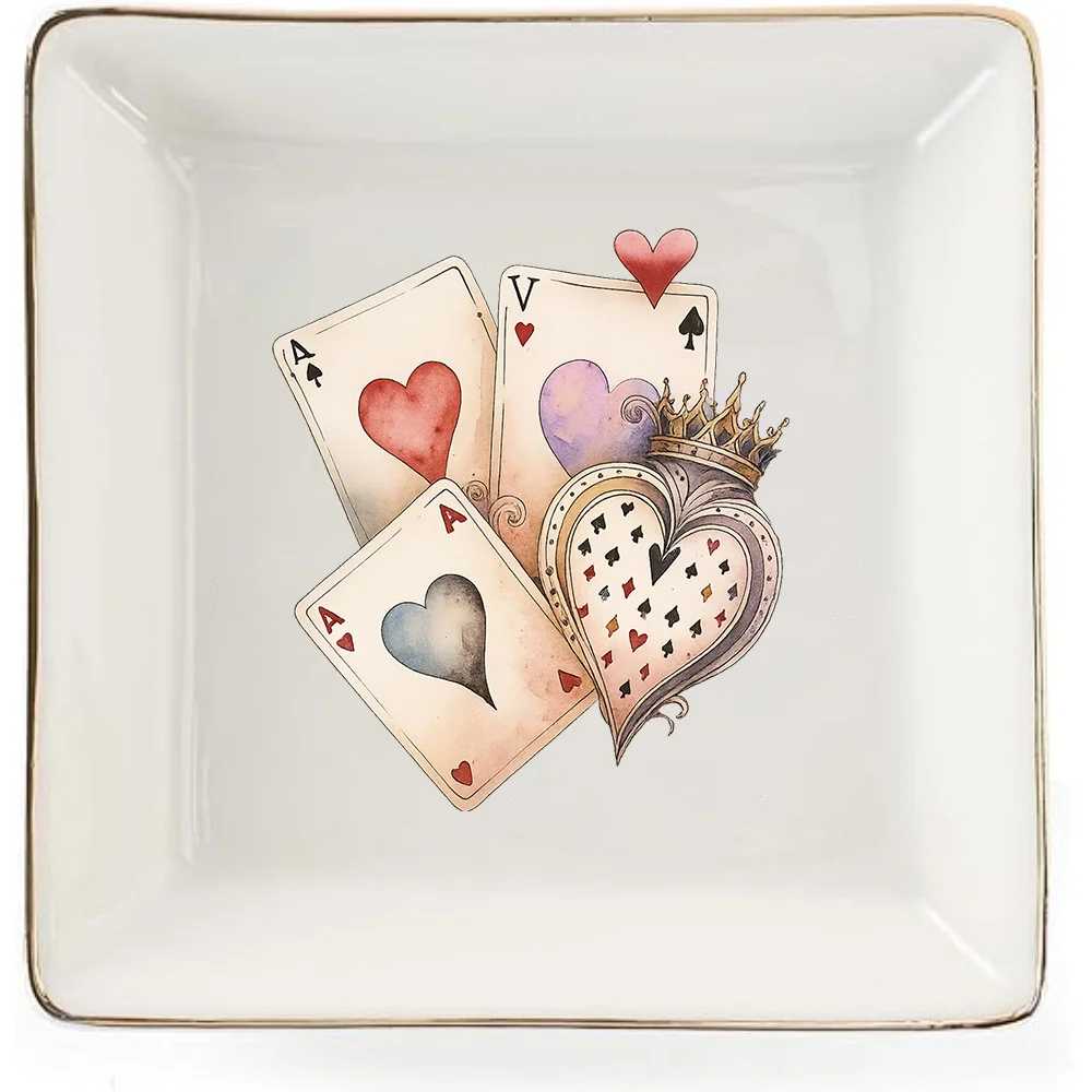 A Present from Mother - a Jewelry Dish Featuring a Poker Theme: Perfect for Daughters, Female Coworkers, And Friends. an Excelle