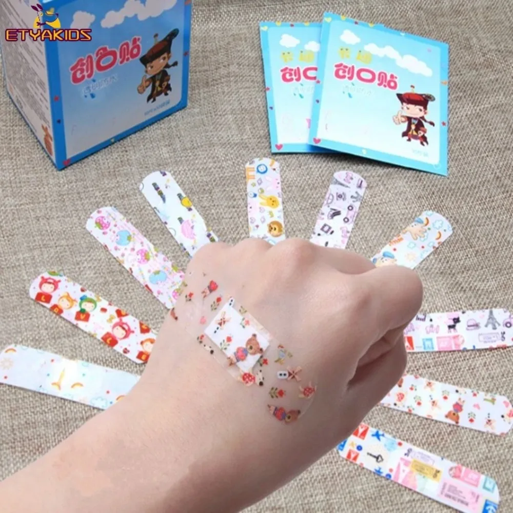 100pcs/Pack Children Kids Baby Waterproof Cartoon Band Aid Hemostasis Adhesive Bandages First Aid Wound Patches Plaster